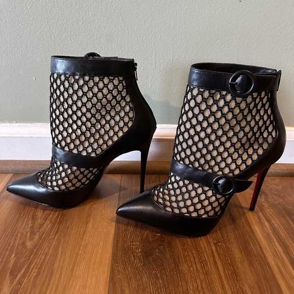 Christian Louboutin Boteboot 100 ankle boots mesh accents.size 36.5 authentic - Picture 4 of 16